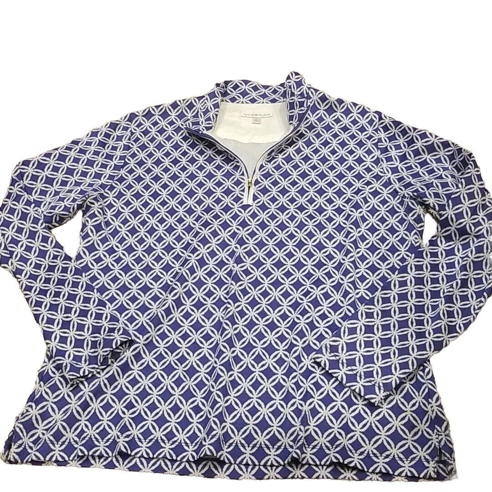 Peter Millar Womens LARGE L Performance Pullover QUARTER ZIP Golf Ski Geometric